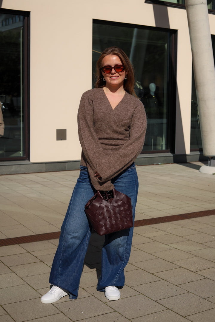 Aura Wrap Knit Truffle Melange