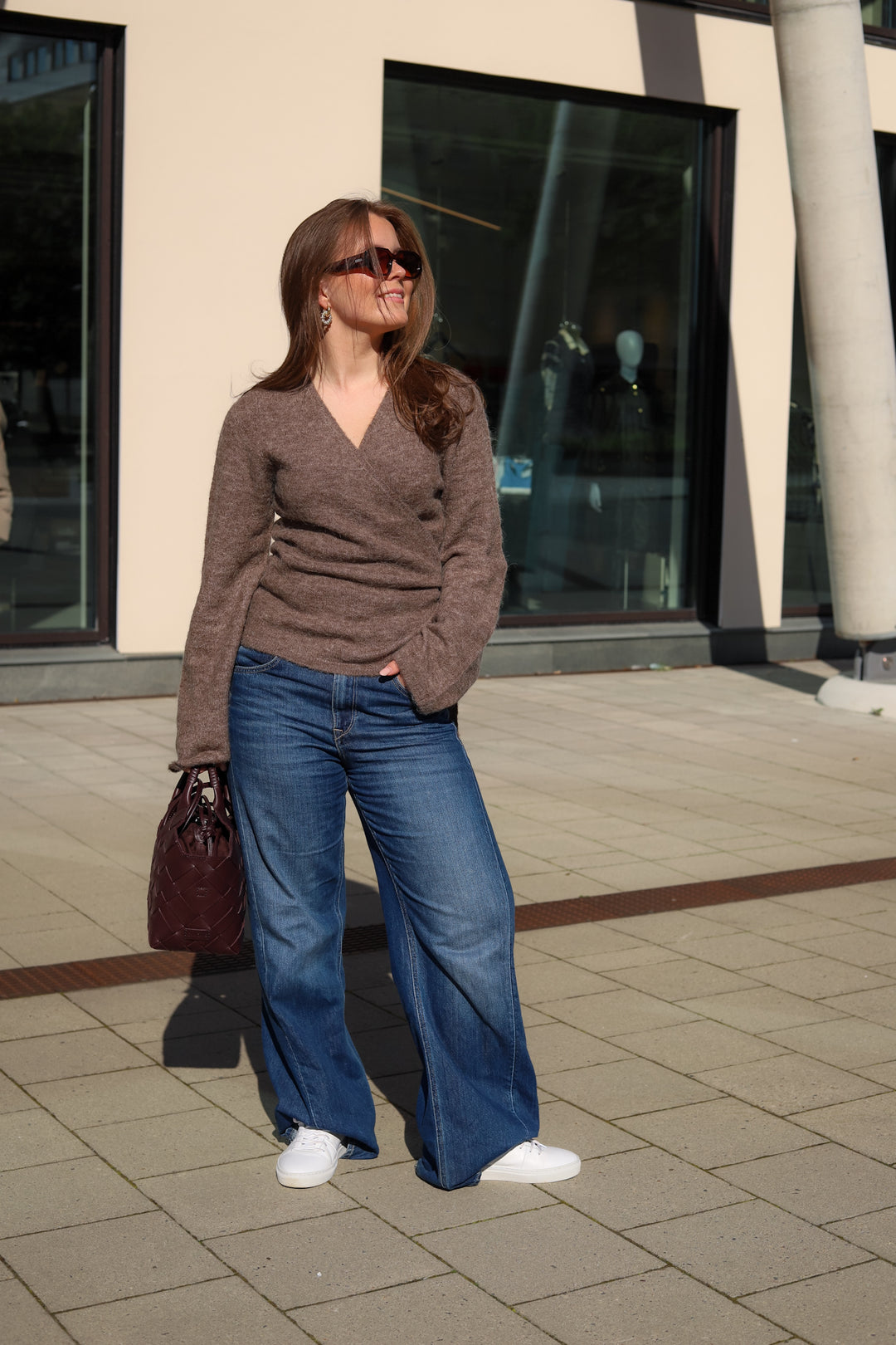 Aura Wrap Knit Truffle Melange