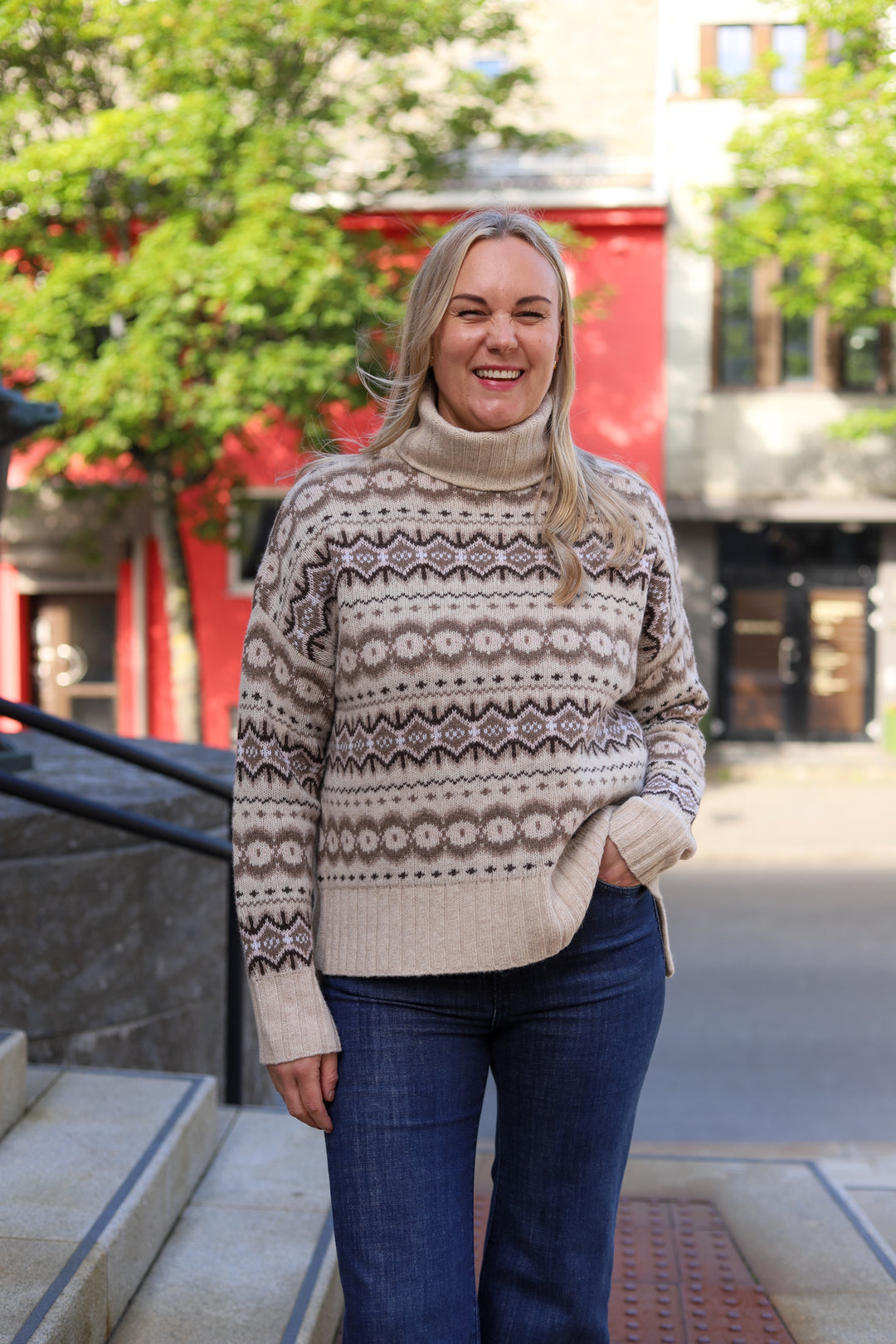 Helen Knit Light Pearl/Pale Pink