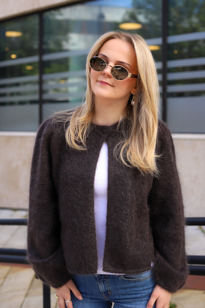 Amelia Chunky Cardigan Dark Brown