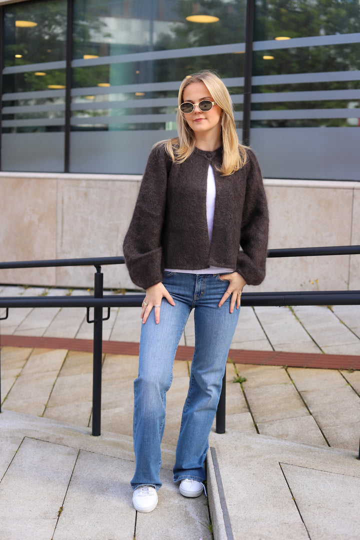 Amelia Chunky Cardigan Dark Brown
