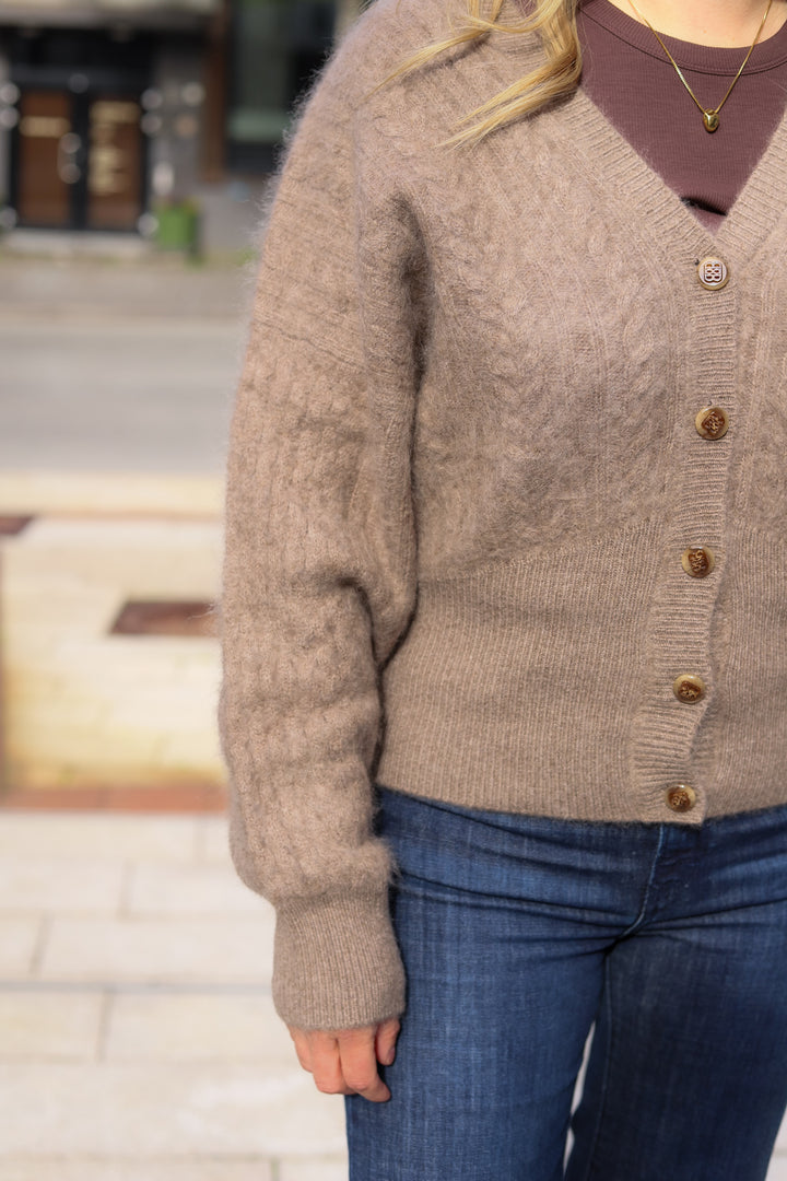 Jenna Brushed Cardigan Light Brown