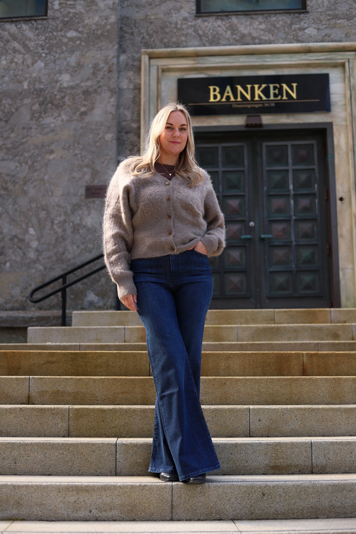 Jenna Brushed Cardigan Light Brown