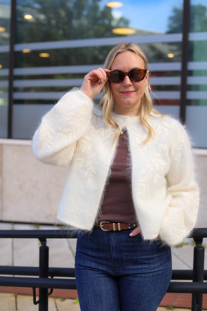 Amie Chunky Cardigan Bright White