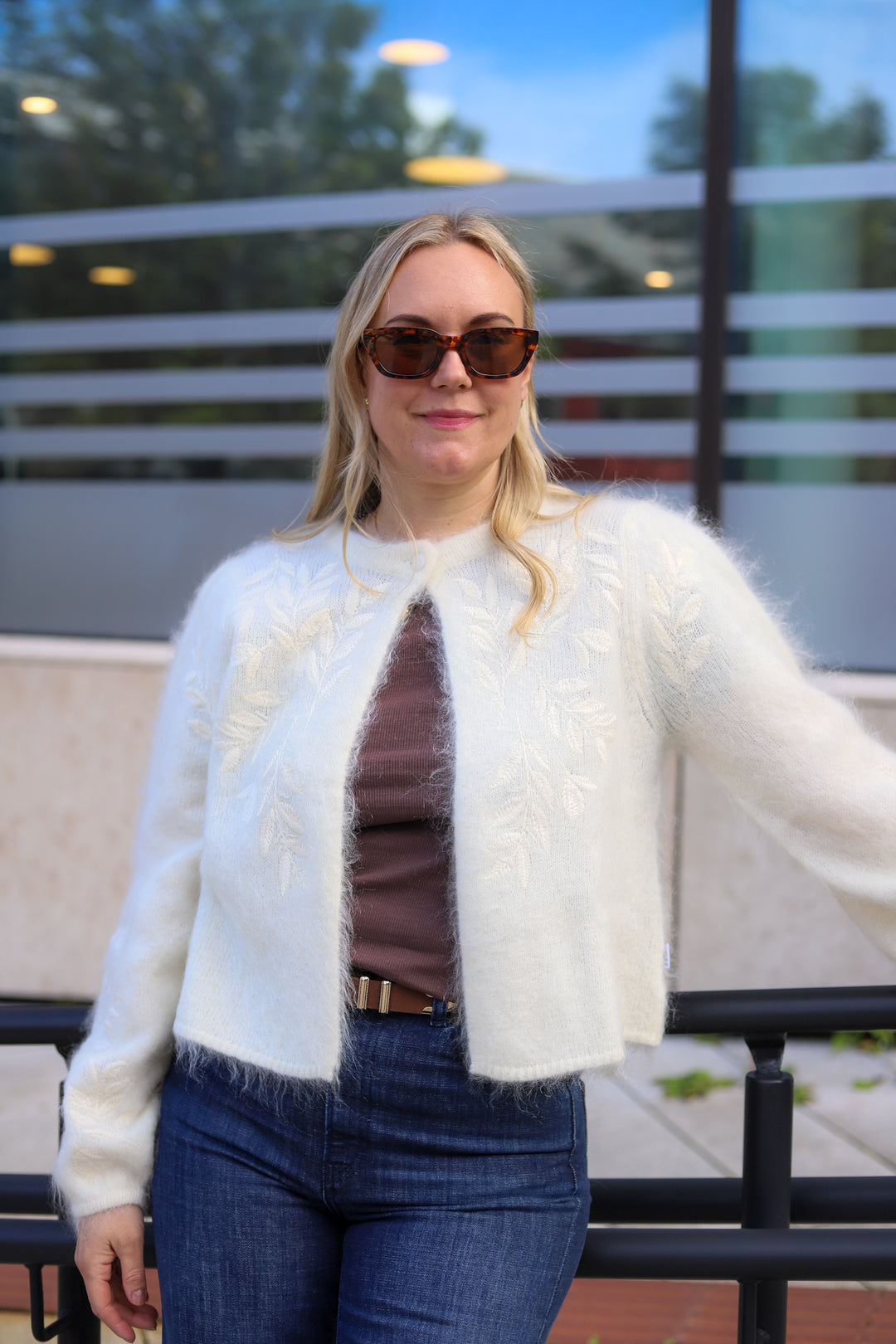 Amie Chunky Cardigan Bright White