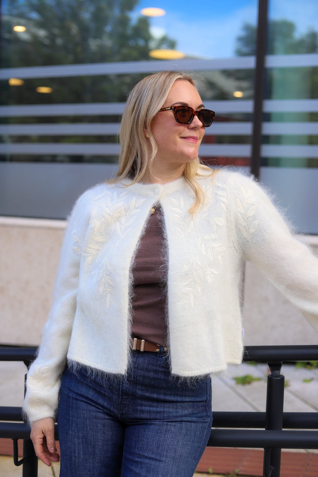Amie Chunky Cardigan Bright White