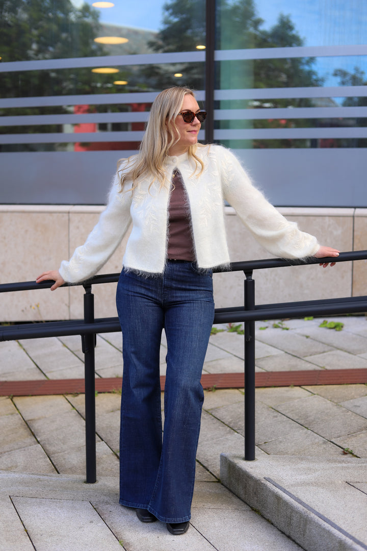 Amie Chunky Cardigan Bright White
