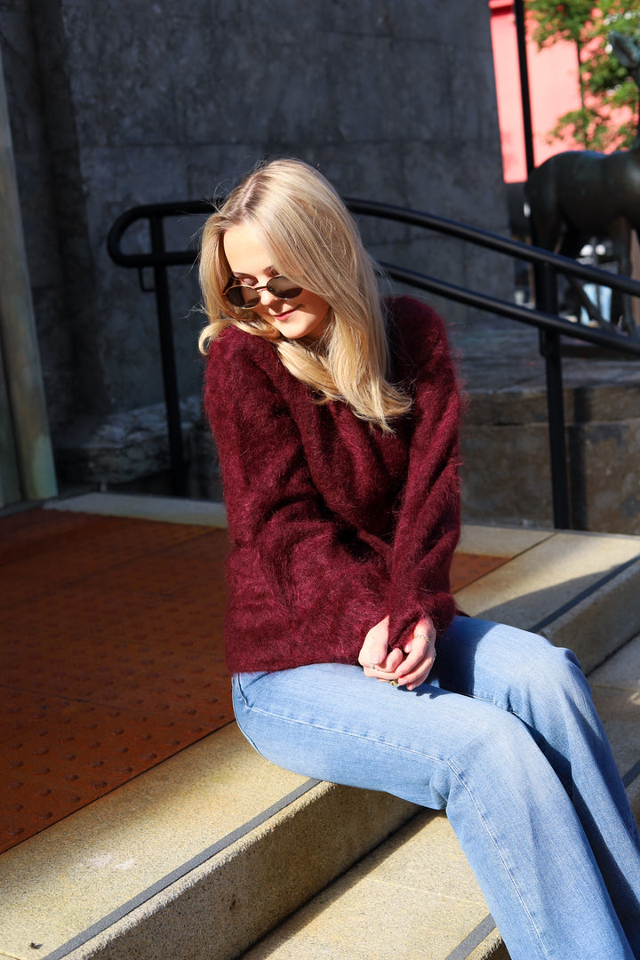 Fredrikke Chunky Cardigan Oxblood