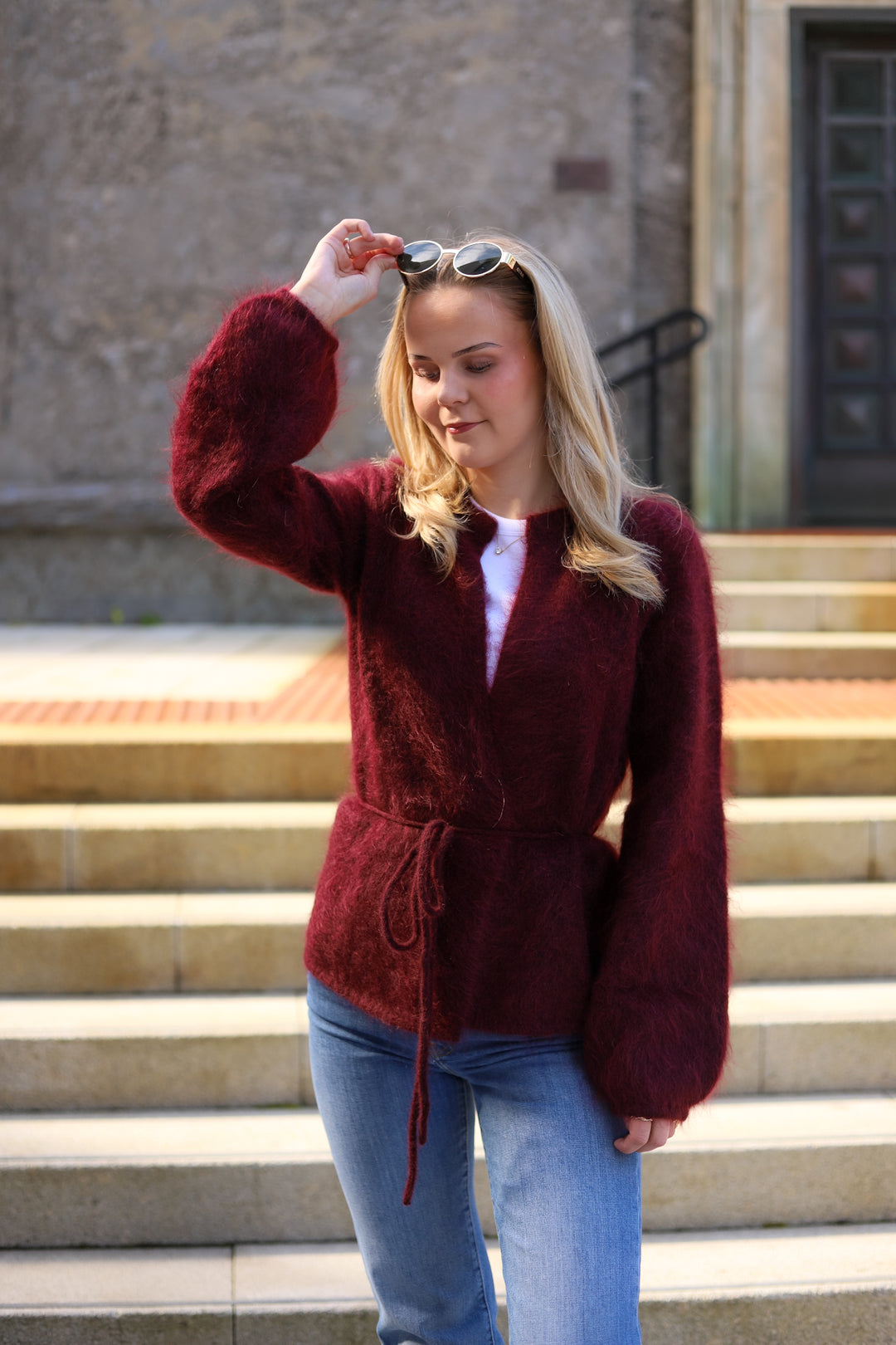 Fredrikke Chunky Cardigan Oxblood