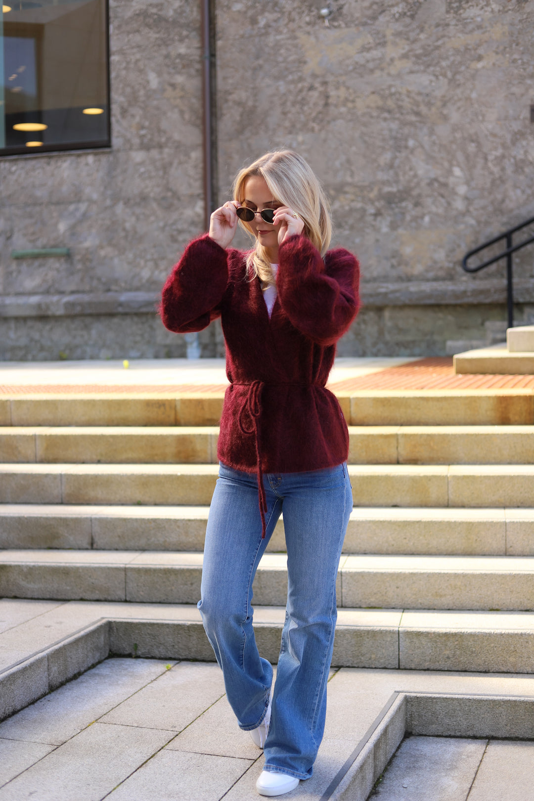 Fredrikke Chunky Cardigan Oxblood