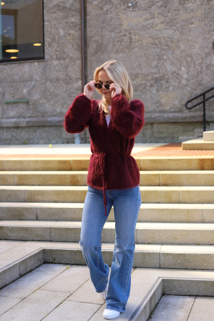 Fredrikke Chunky Cardigan Oxblood