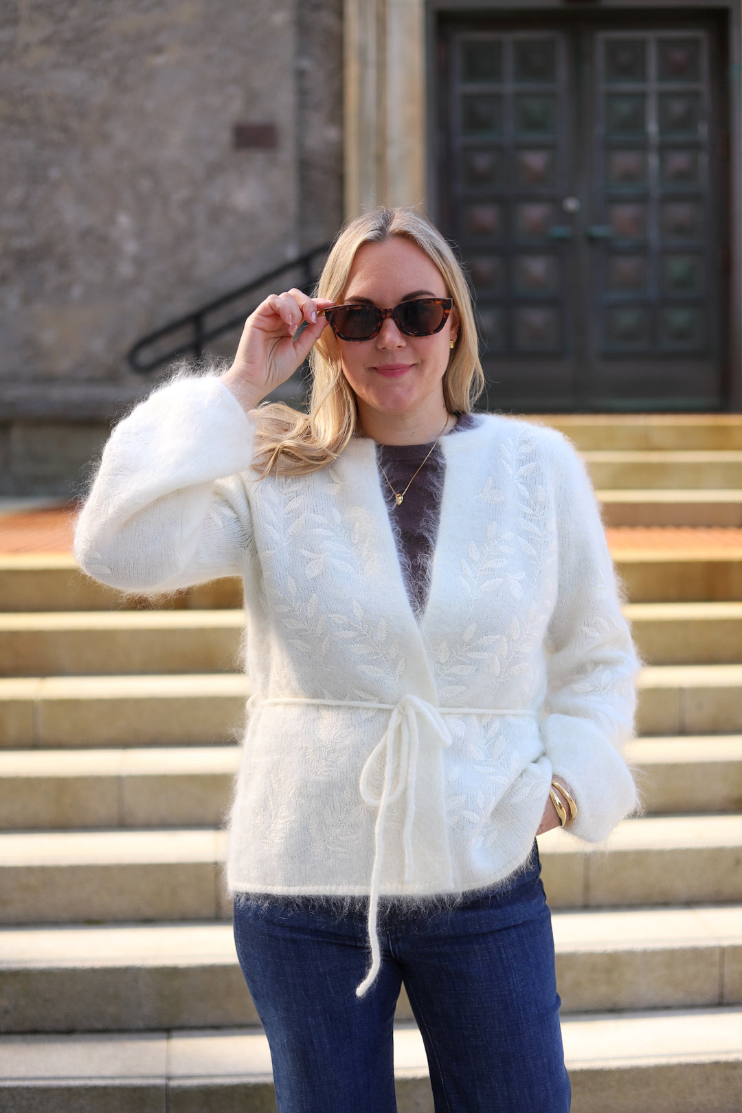 Fiola Chunky Cardigan Bright White