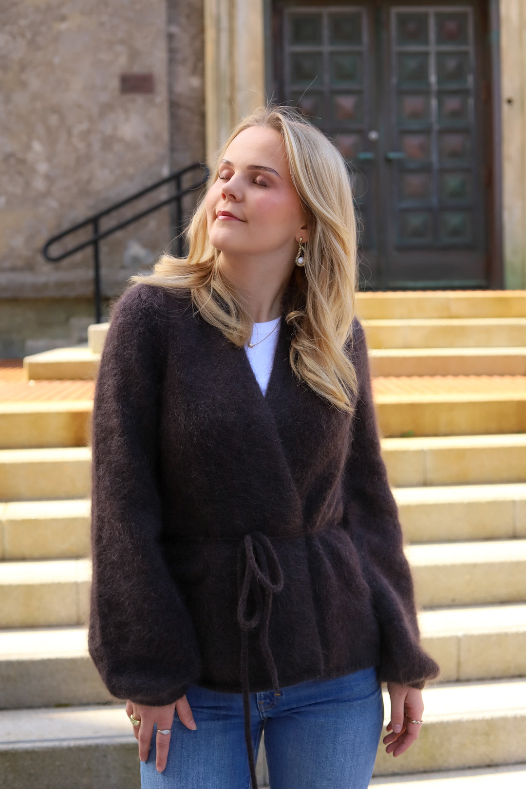 Fredrikke Chunky Cardigan Dark Brown