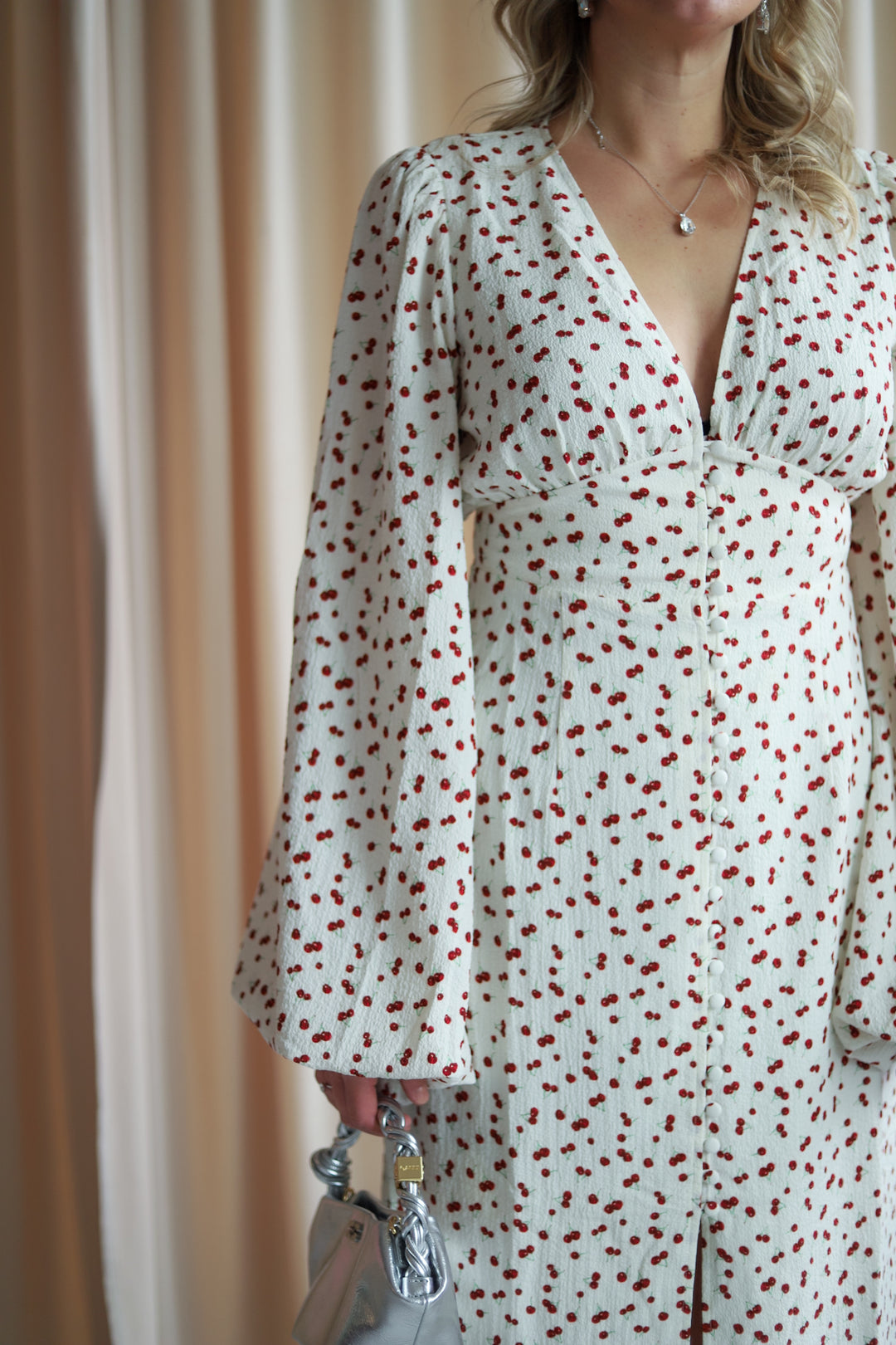 Positano Maxi Dress White Cherry