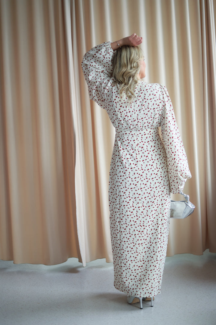 Positano Maxi Dress White Cherry
