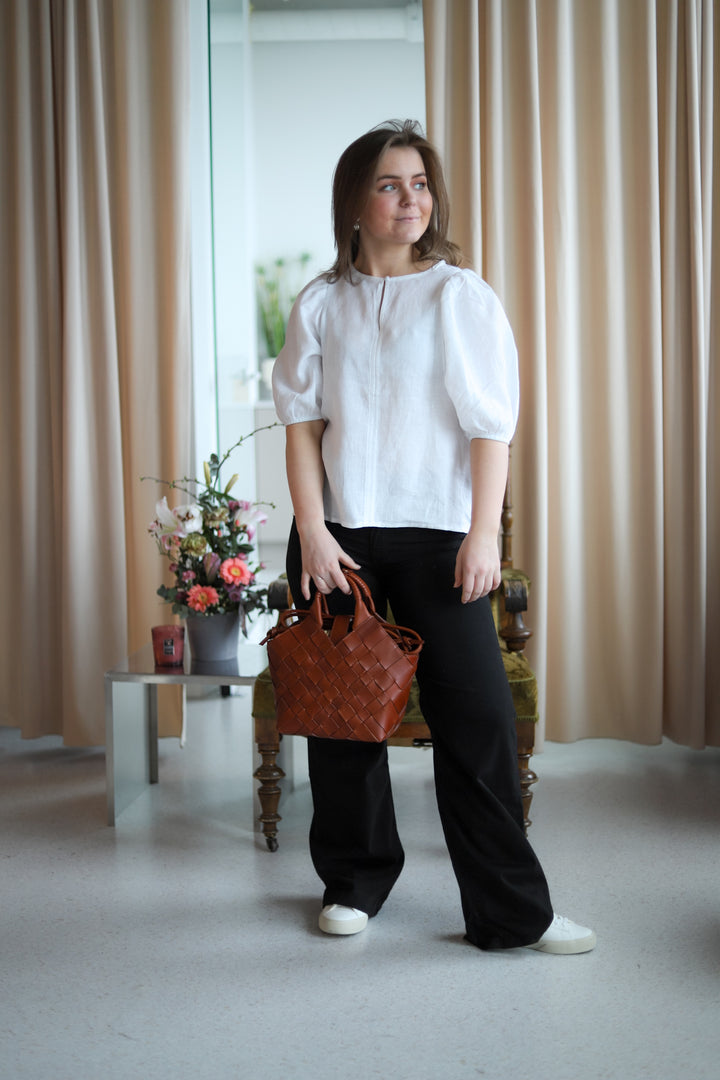 Anna Linen Top White