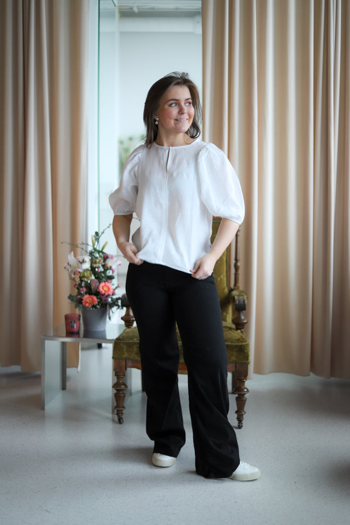 Anna Linen Top White