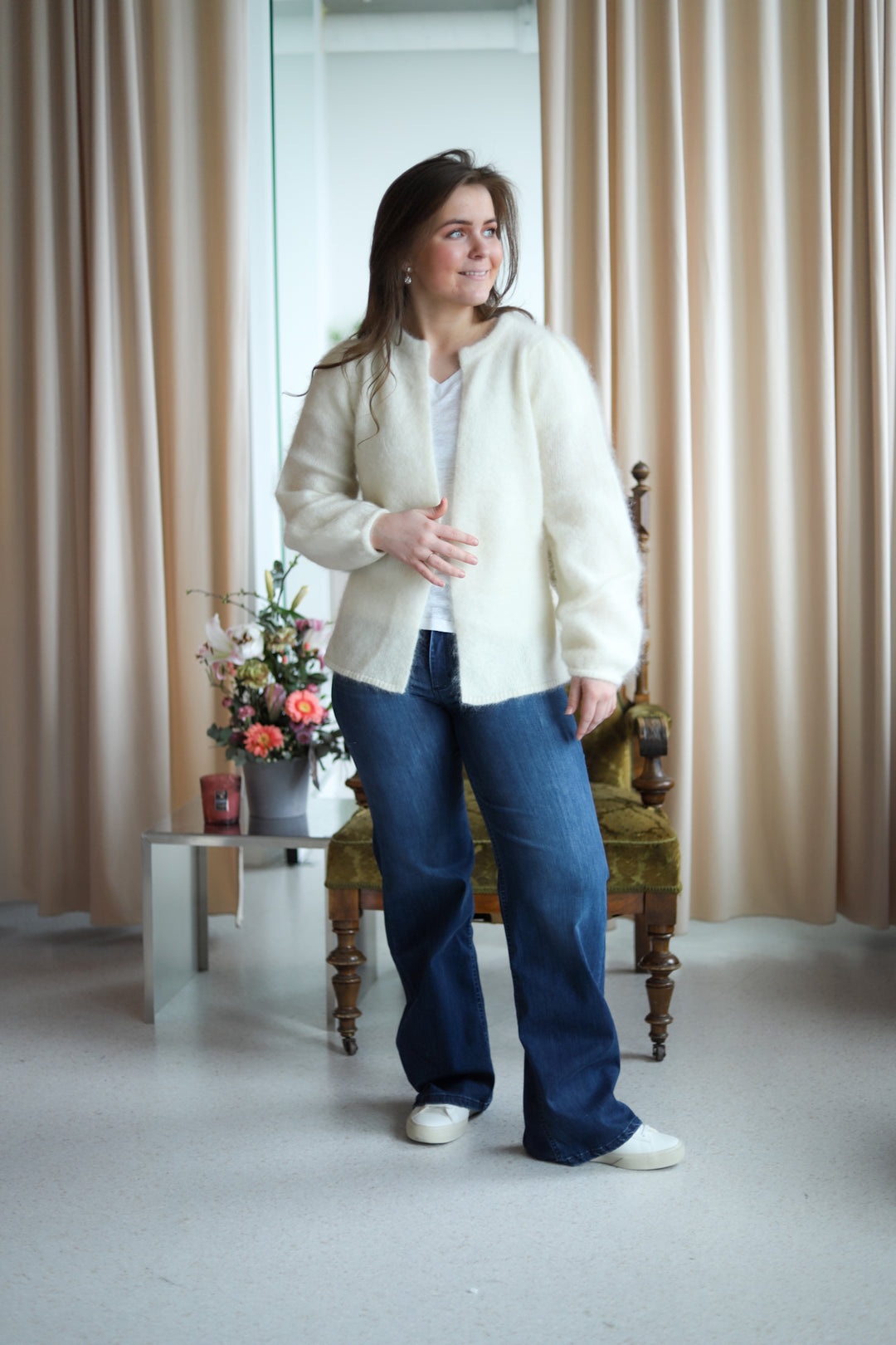 Fredrikke Chunky Cardigan Bright White