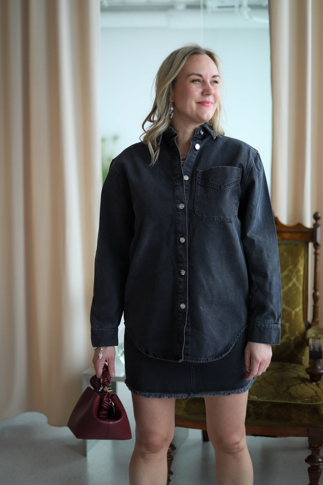Parton Skirt Washed Black