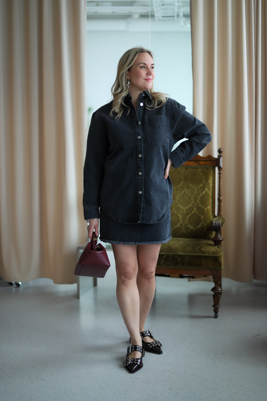 Parton Skirt Washed Black