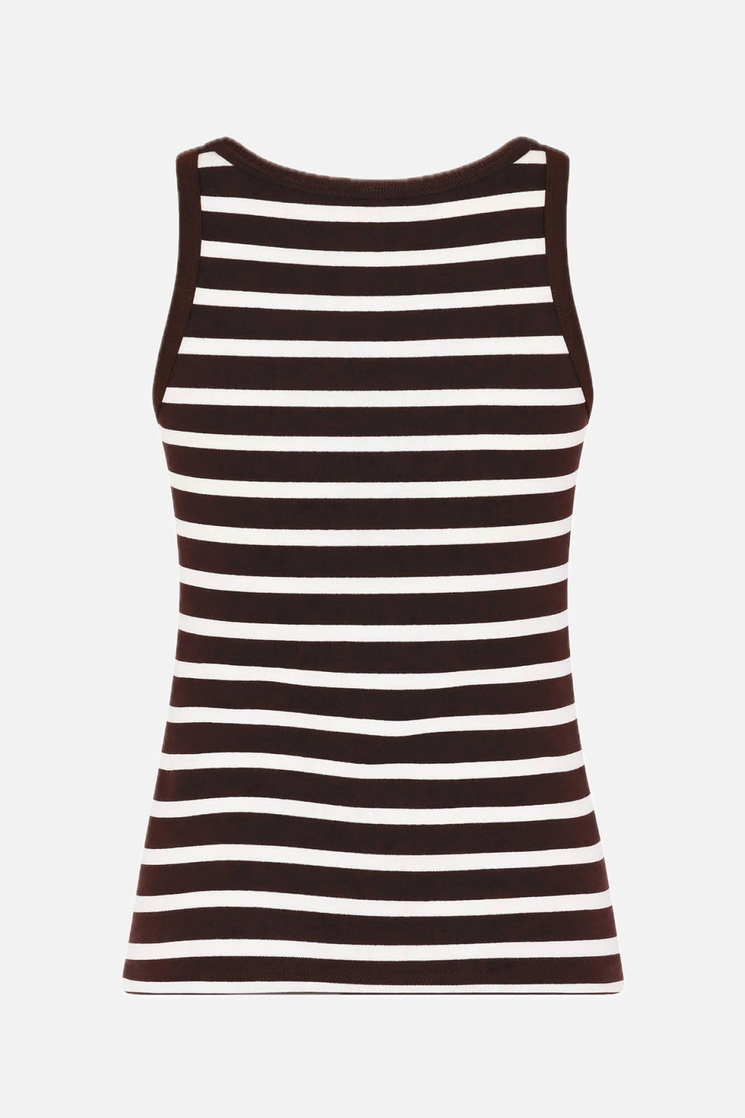 Iguanura Boat Neck Tank Top Brown Stripe