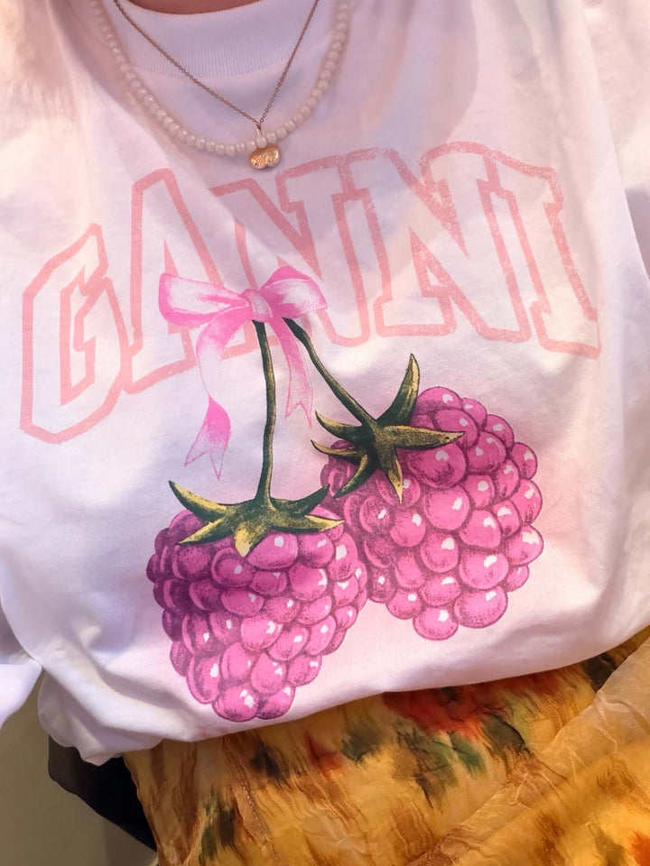 Basic cotton Jersey Longsleeve Raspberry Bright White