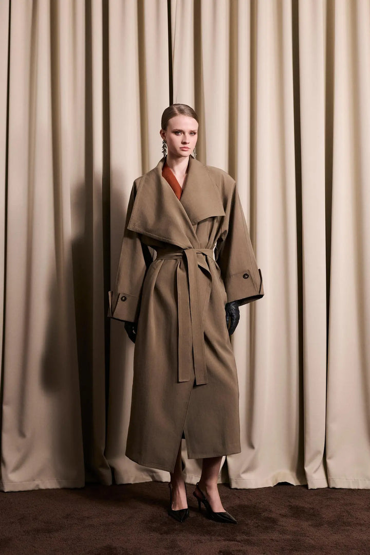 Atari Oversized Trenchcoat Khaki Brown
