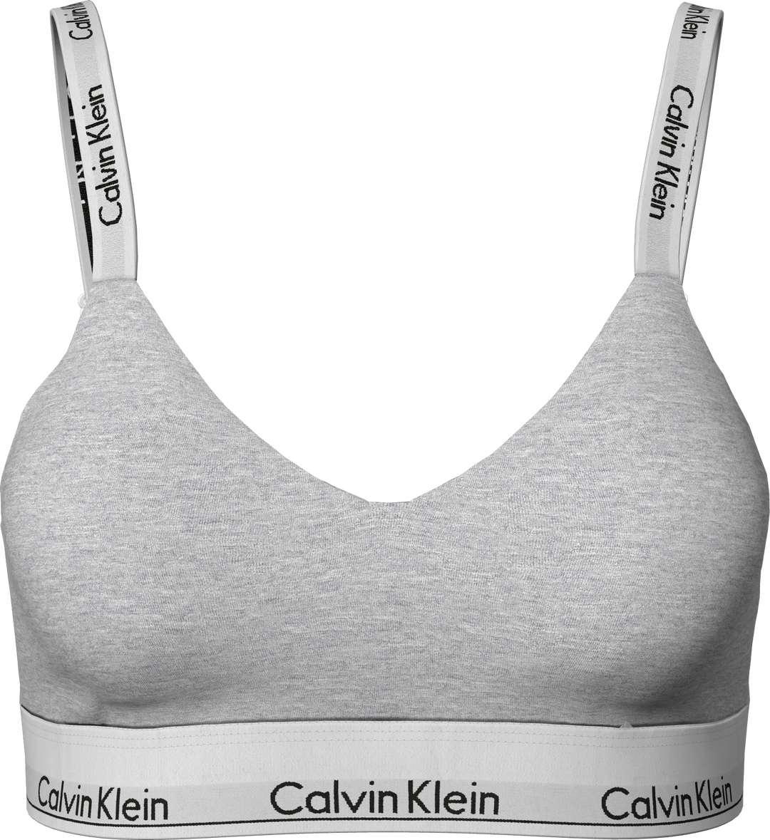 Lightly Lined Bralette Grey Heather/White