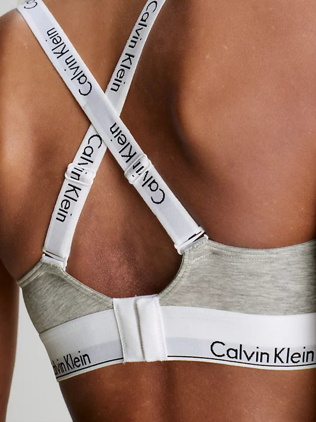 Lightly Lined Bralette Grey Heather/White