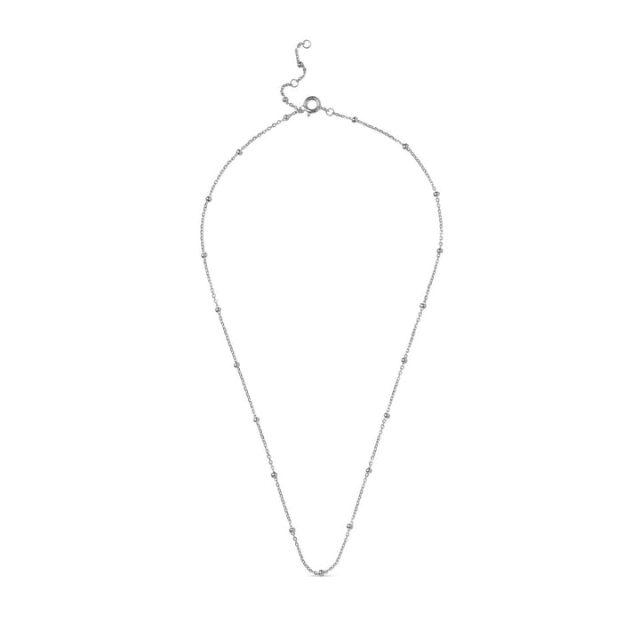 Beaded Chain Necklace Silver
