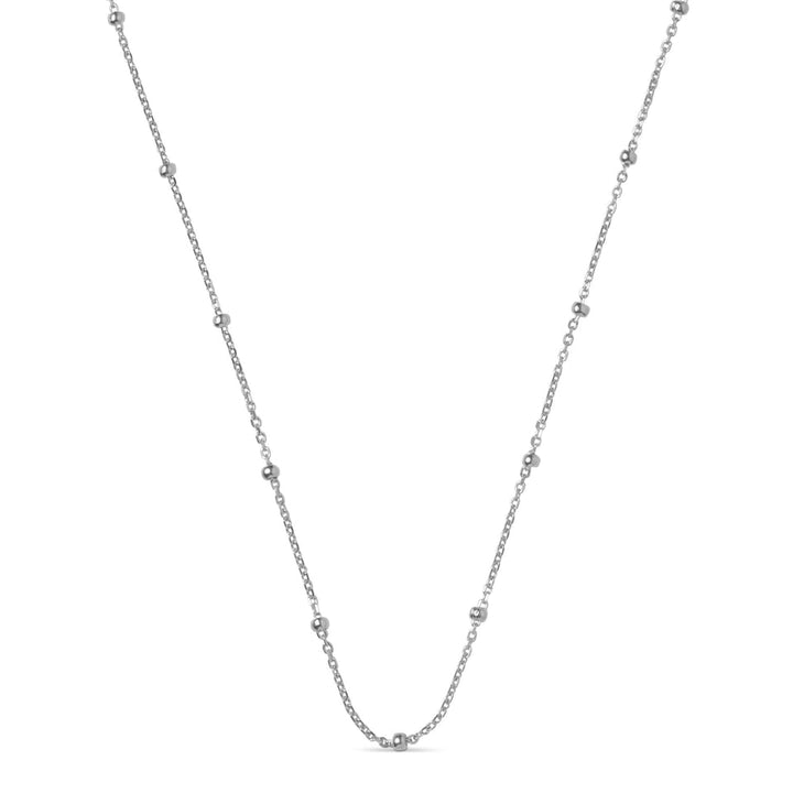 Beaded Chain Necklace Silver