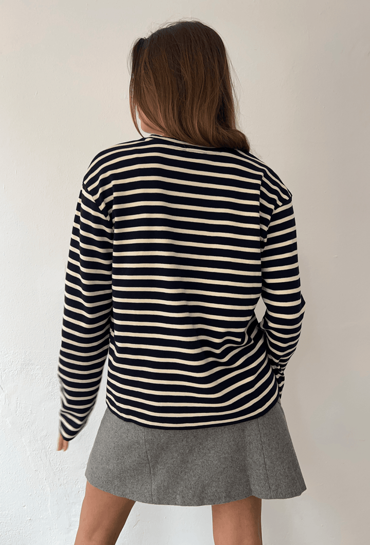 Nete O-Neck Tee Navy/Offwhite