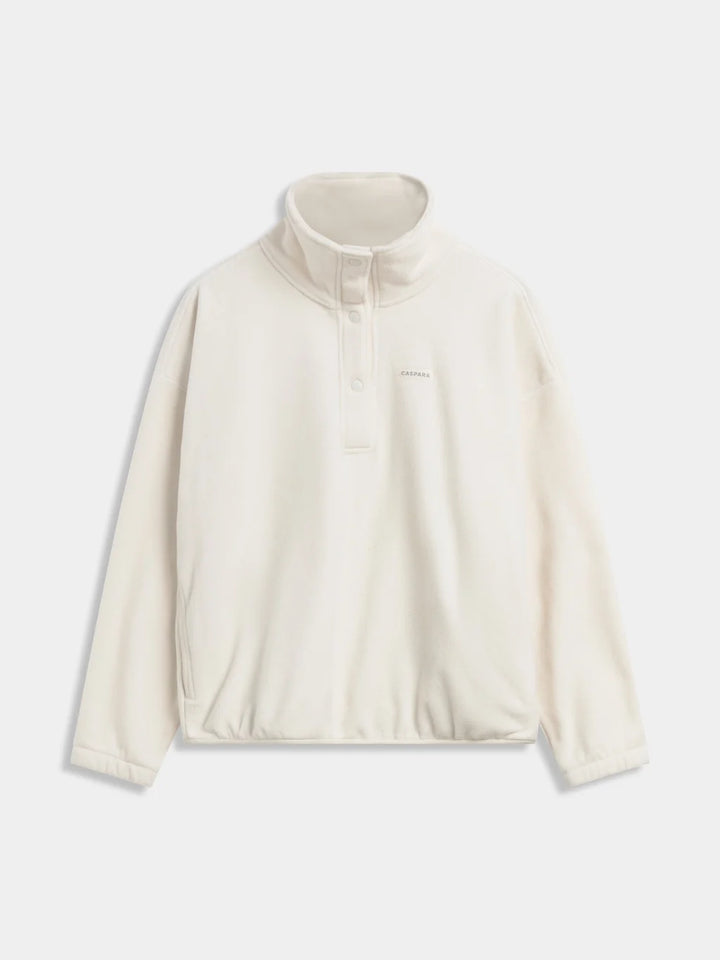 Polar Fleece Half- Snap Pullover Creme