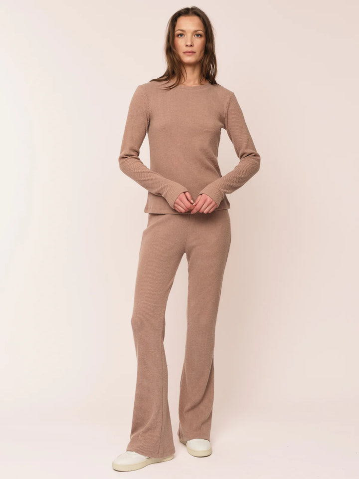 Daniela Rib Trouser Brown Melange