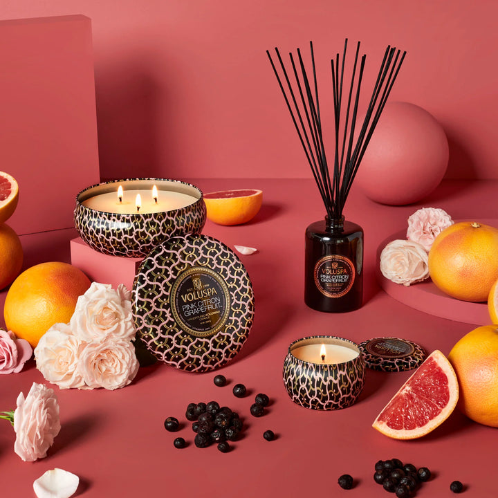 Mini Tin Candle 25t Pink Citron Grapefruit