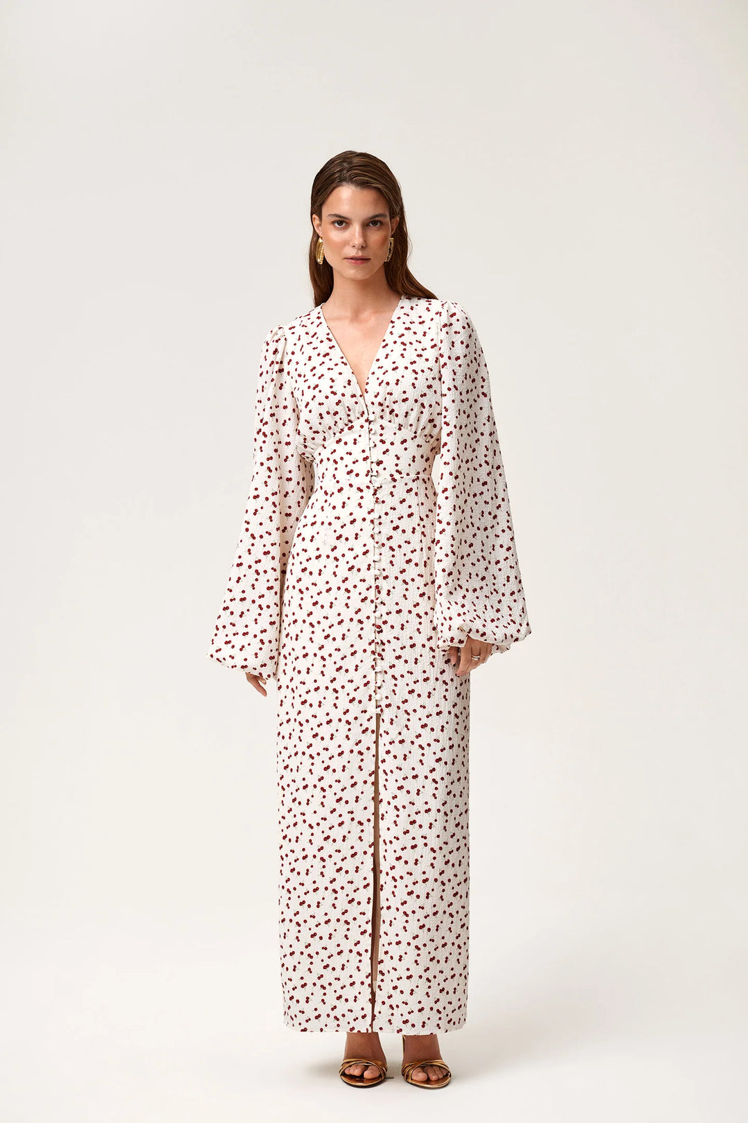 Positano Maxi Dress White Cherry