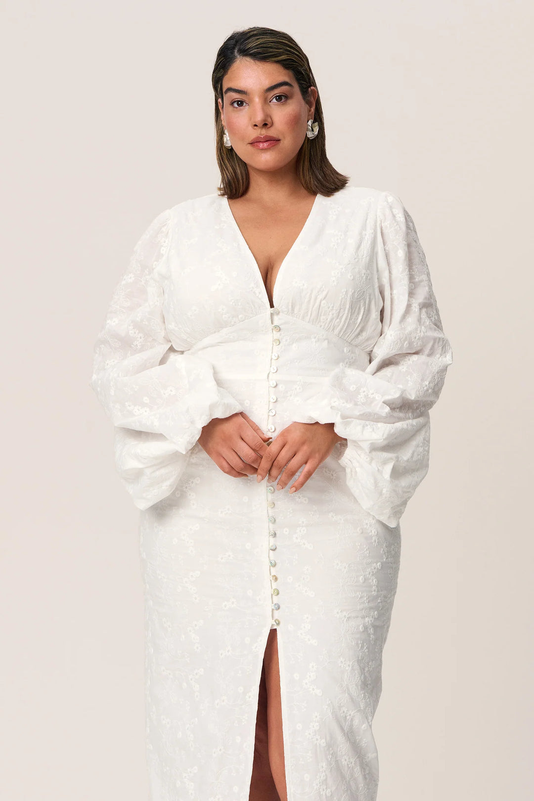 Positano Dress White Embroidery