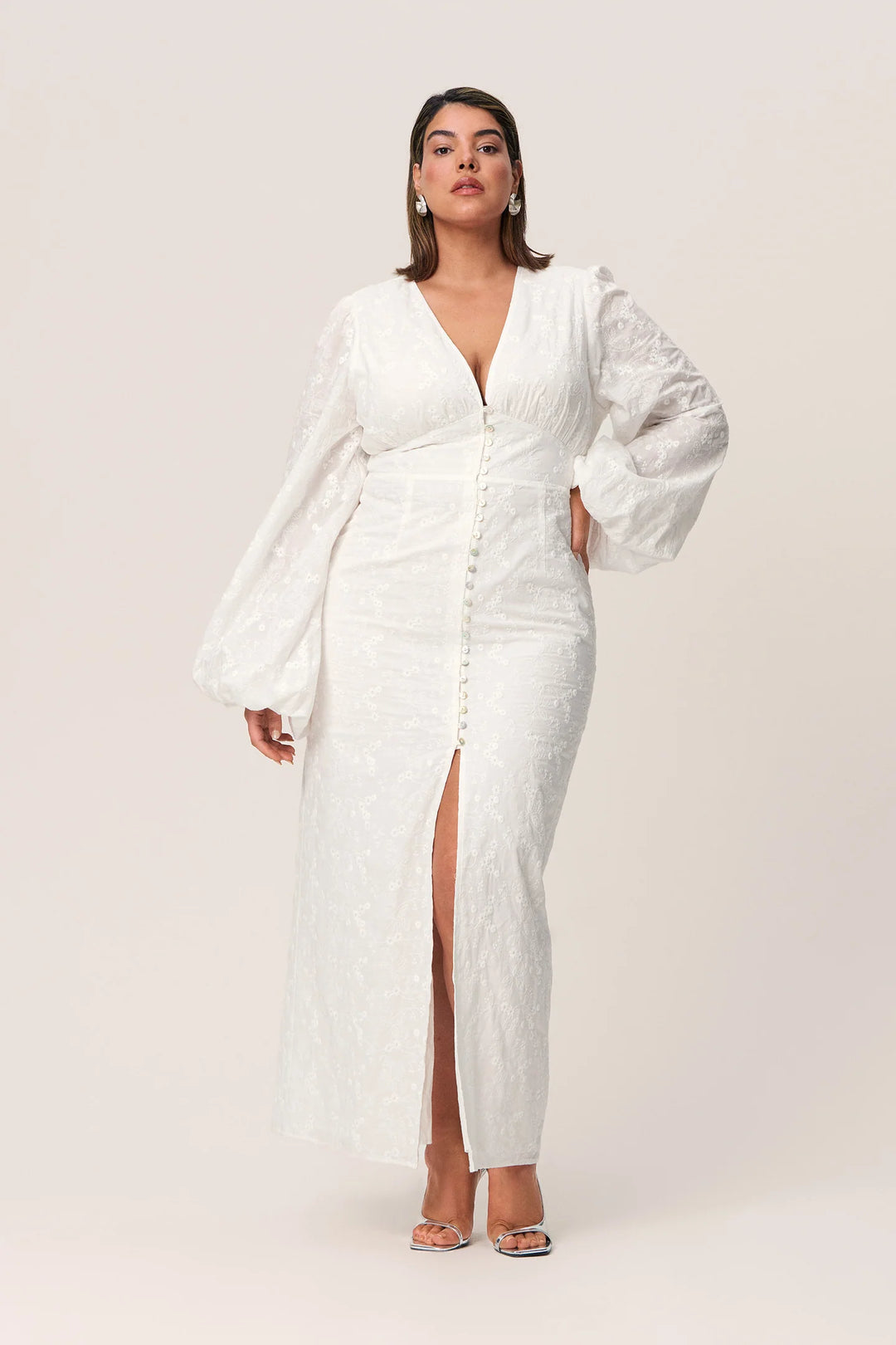 Positano Dress White Embroidery