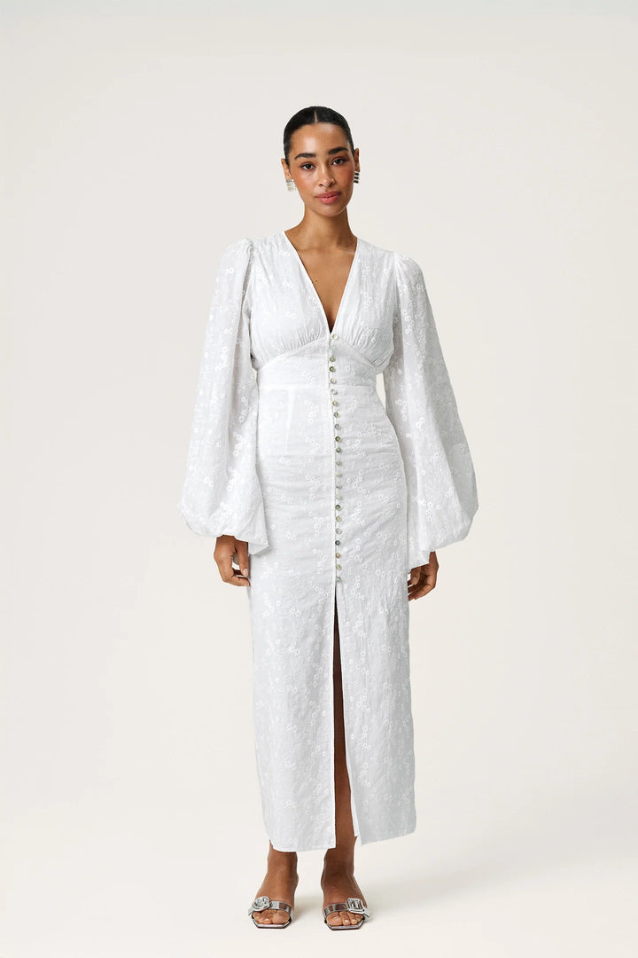 Positano Dress White Embroidery