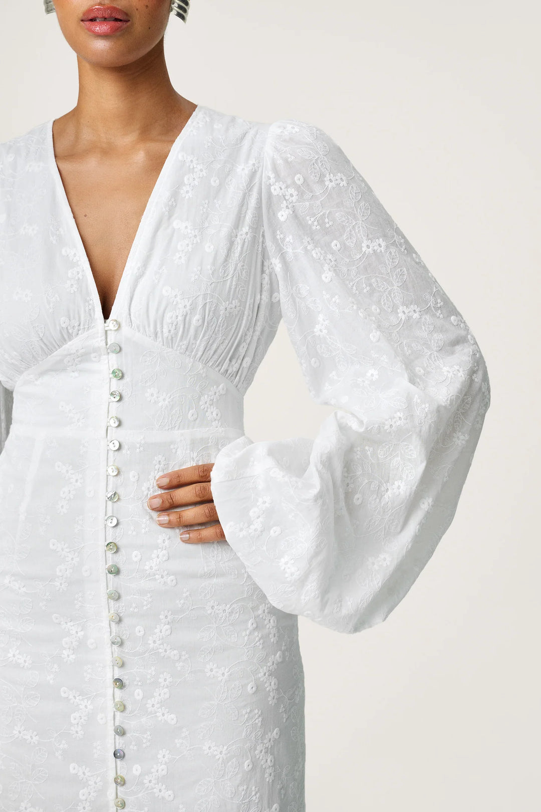 Positano Dress White Embroidery