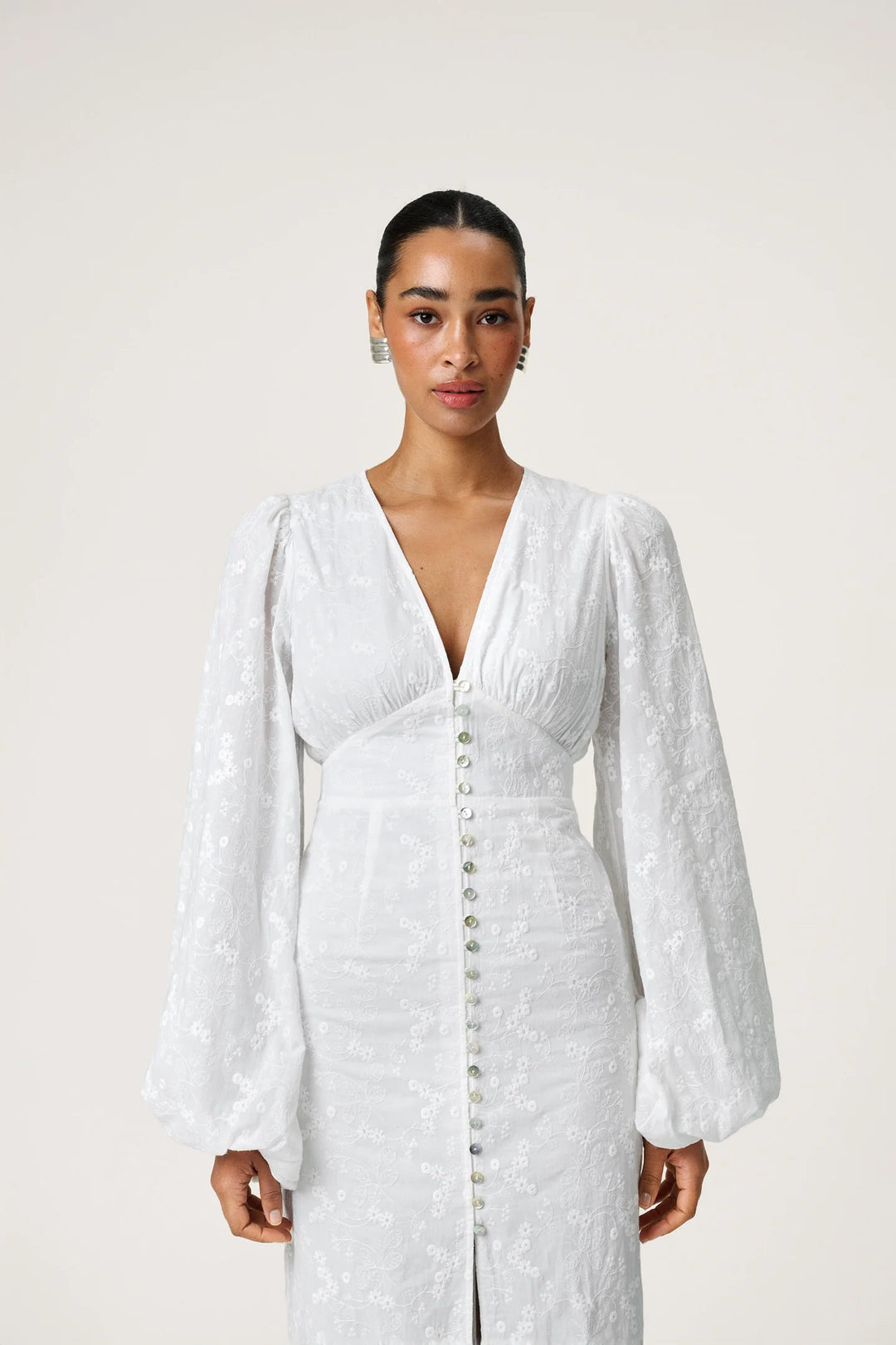 Positano Dress White Embroidery
