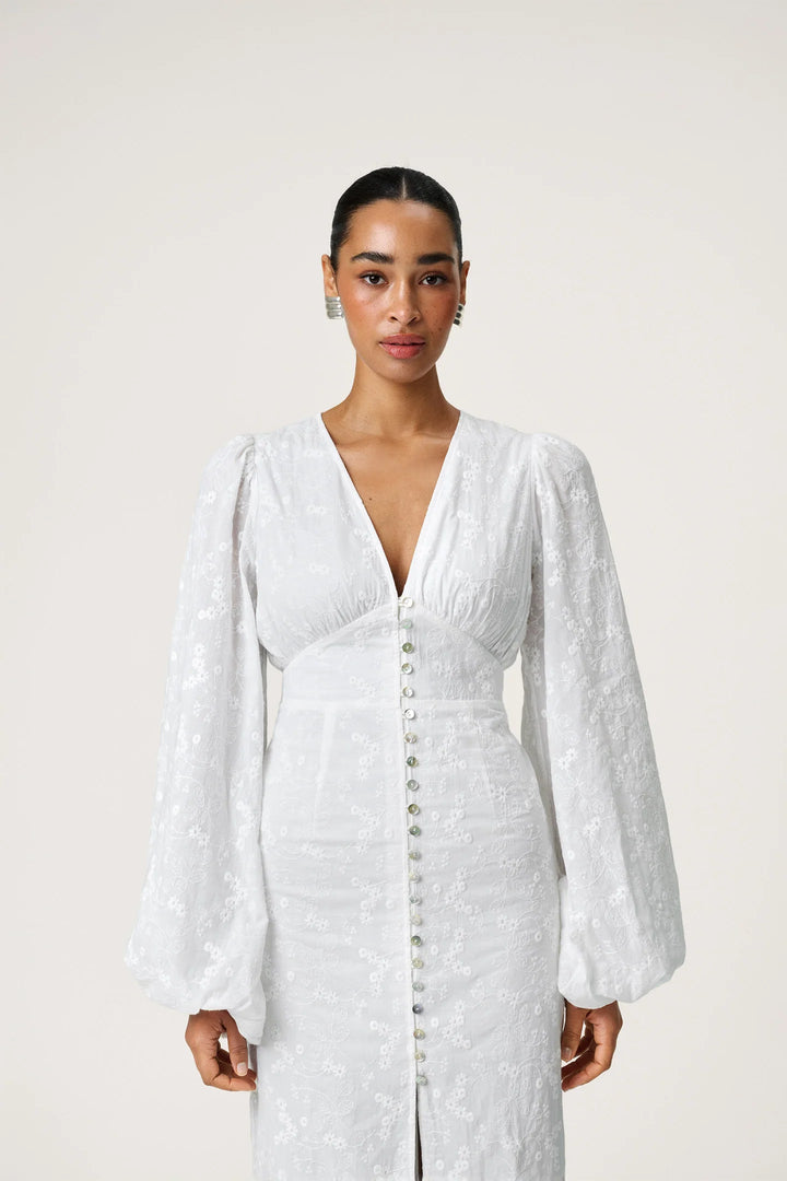 Positano Dress White Embroidery
