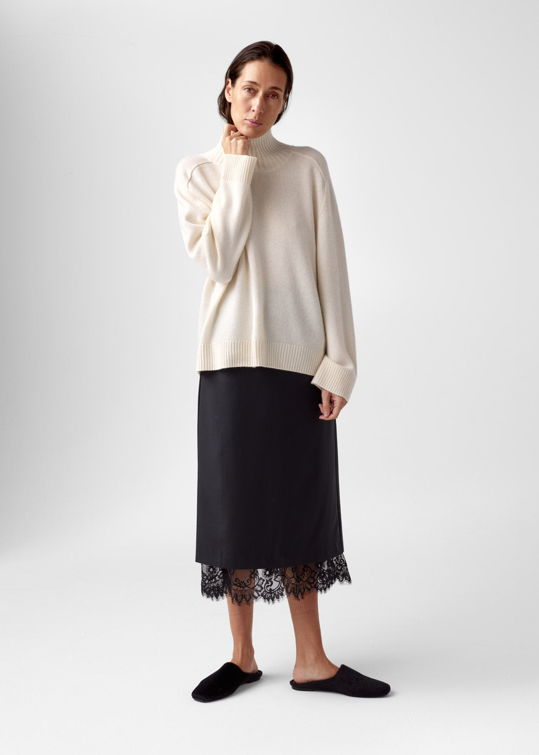 Rico Cashmere Turtleneck Eggshell