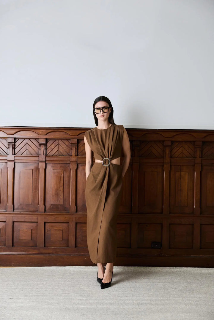 Riviera Dress Chestnut Brown