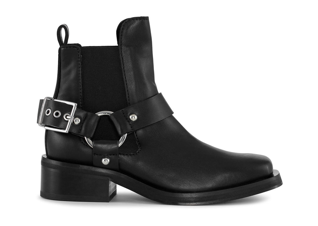 Biker Low Cut Chelsea Boot Black
