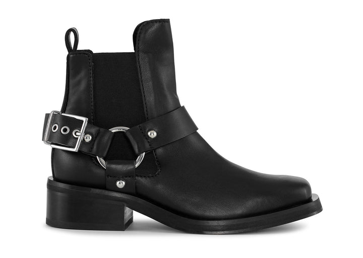 Biker Low Cut Chelsea Boot Black
