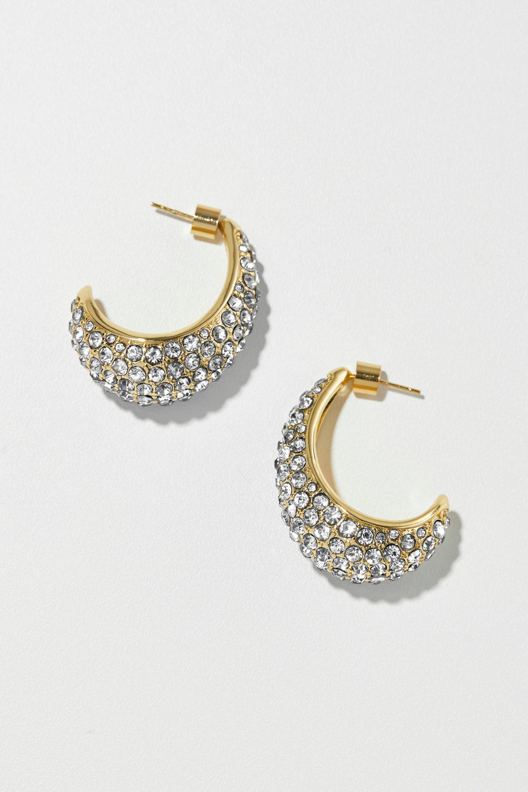 Small Crecent Hoops Gold/Clear