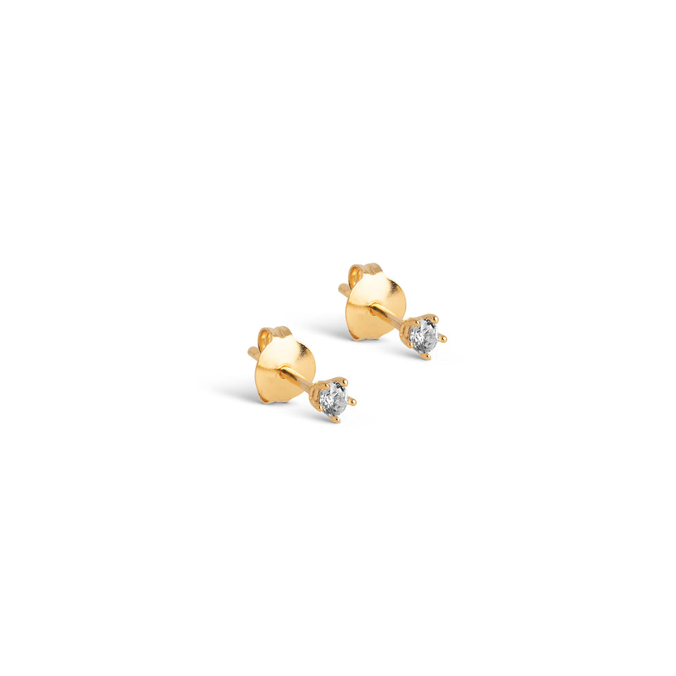 Clara Studs White CZ Gold