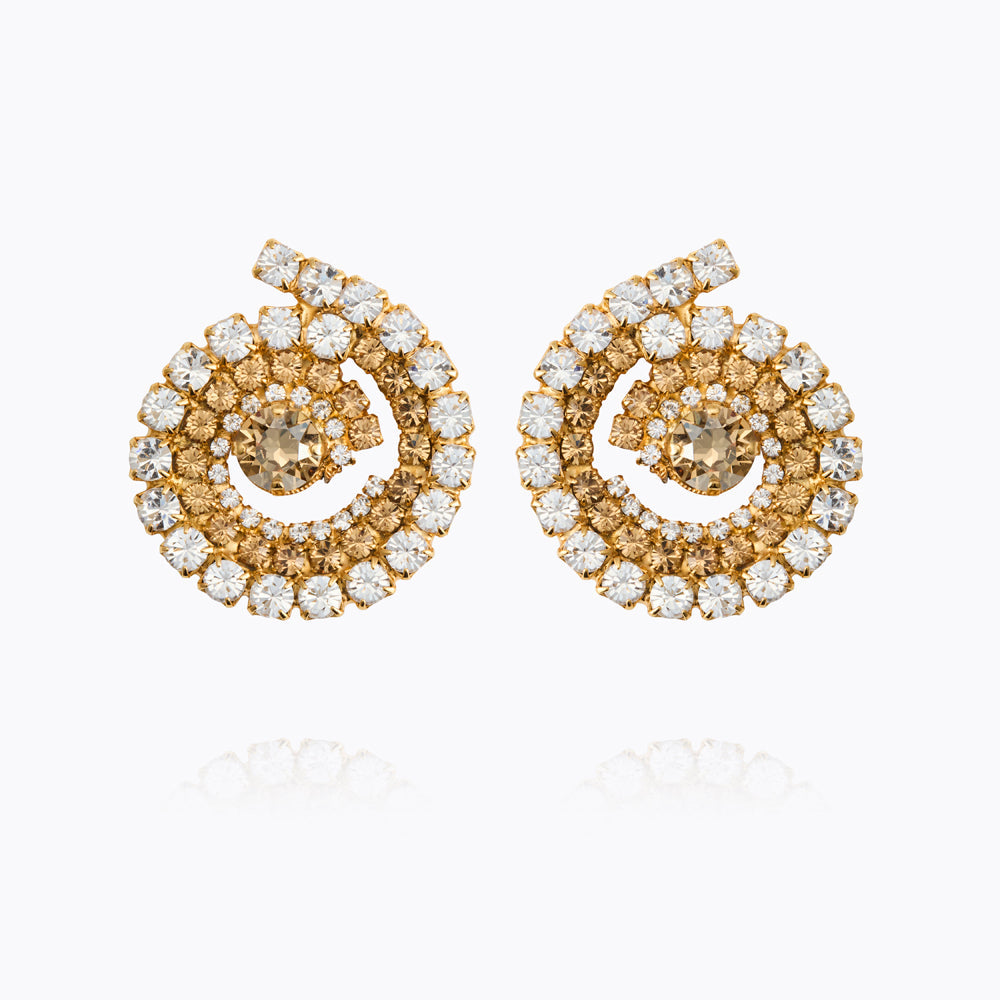 Zia Earrings Gold Topaz Combo