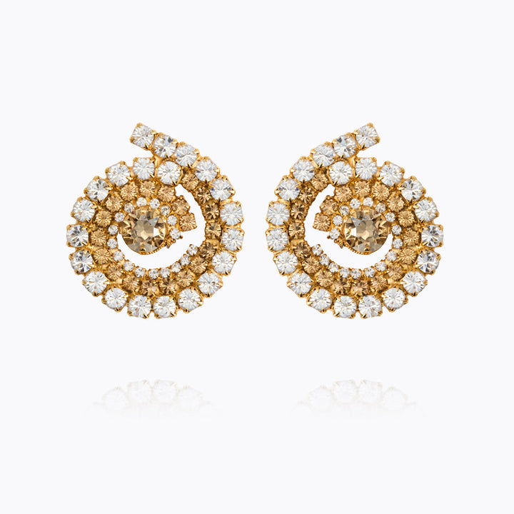 Zia Earrings Gold Topaz Combo